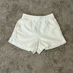 Abercrombie & Fitch High Waist linen white Shorts